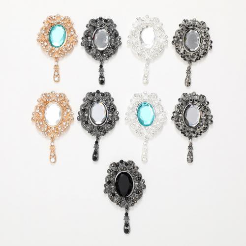 Zinc Alloy Rhinestone Pendants with Glass Mirror plated DIY & with rhinestone nickel lead & cadmium free Sold By PC