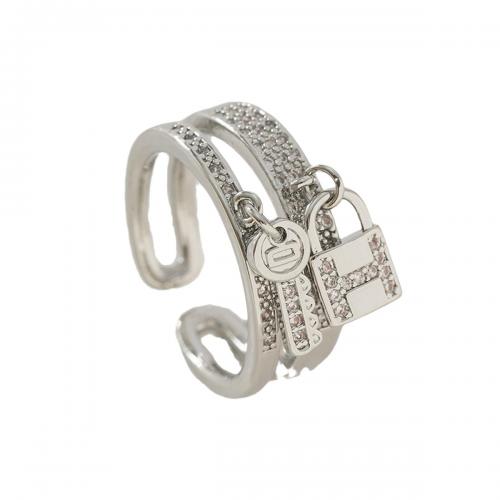 Cubi Circonia Micro Pave anello in ottone, placcato oro vero, Micro spianare cubic zirconia & per la donna, nessuno, Venduto da PC