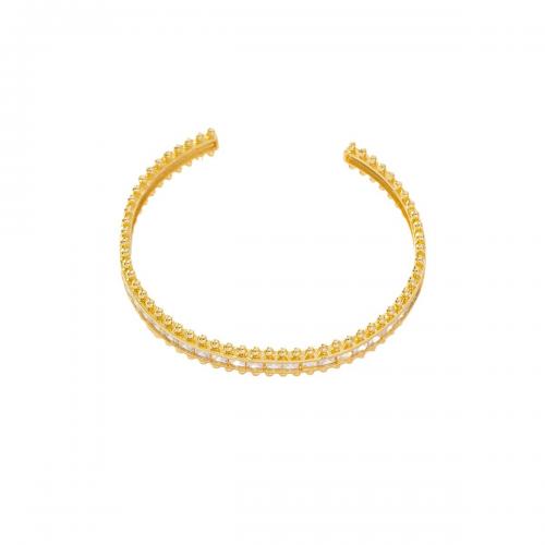 Bracelets en laiton, Plaqué d'or, pavé de micro zircon & pour femme, doré, Vendu par PC