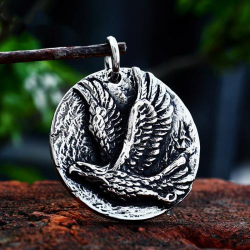 Nerezová ocel zvířat Přívěsky, 304 Stainless Steel, Eagle, lesklý, Vintage & DIY & černat, Původní barva, 40.70x50.50mm, Prodáno By PC