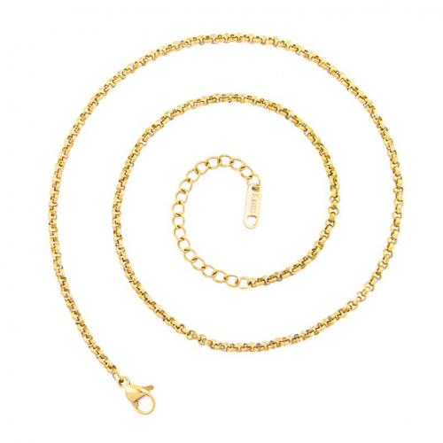 Ketting van edelstaal ketting, 304 roestvrij staal, met 5cm extender keten, mode sieraden & uniseks, meer kleuren voor de keuze, 2.50mm, Lengte Ca 40 cm, Verkocht door PC