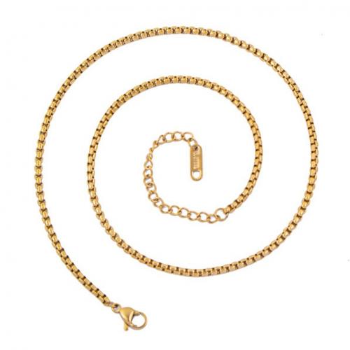 Stainless Steel Chain Necklace 304 Stainless Steel with 5cm extender chain Vacuum Ion Plating fashion jewelry & Unisex 3mm Length Approx 40 cm Sold By PC