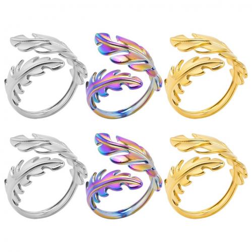 Edelstahl Ringe, 304 Edelstahl, Blatt, Modeschmuck & unisex, keine, 22mm, Größe:8, verkauft von PC