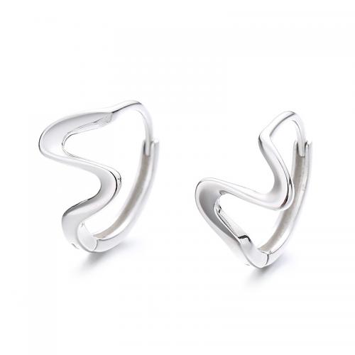 Pendientes de Micro Pavé de Zirconía Cúbica en Plata de Ley, Plata de ley 925, chapado en platina real, Joyería & micro arcilla de zirconia cúbica & para mujer, libre de níquel, plomo & cadmio, 13.50x12mm, Vendido por Par