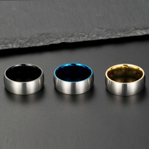 Bague en acier inoxydable, Acier inoxydable 304, Placage, bijoux de mode & normes différentes pour le choix & pour homme, plus de couleurs à choisir, protéger l'environnement, sans nickel, plomb et cadmium, wide:8mm, Vendu par PC