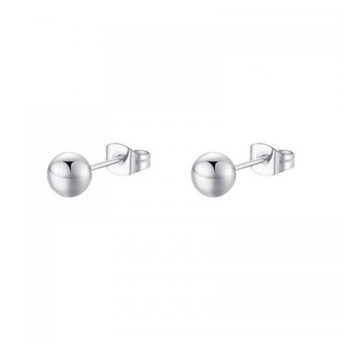 316L Stainless Steel Stud Earring, Runde, forskellig størrelse for valg & for kvinde, flere farver til valg, Solgt af par