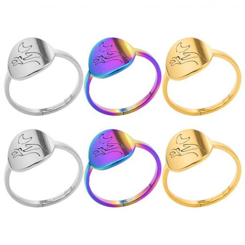 Rozsdamentes acél Finger Ring, 304 rozsdamentes acél, Lapos kerek, divat ékszerek & egynemű, több színt a választás, 13mm, Méret:8, Által értékesített PC