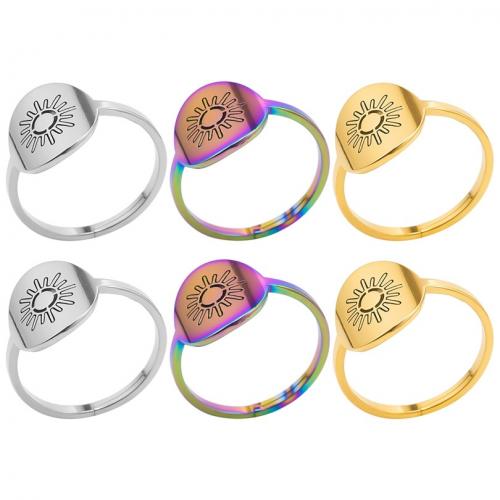 Rozsdamentes acél Finger Ring, 304 rozsdamentes acél, Lapos kerek, divat ékszerek & egynemű, több színt a választás, 13mm, Méret:8, Által értékesített PC