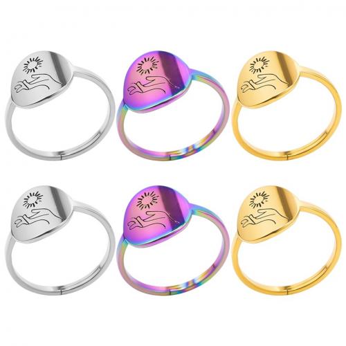 Rostfritt stål Fingerringar, 304 rostfritt stål, Flat Round, mode smycken & Unisex, fler färger för val, 13mm, Storlek:8, Säljs av PC