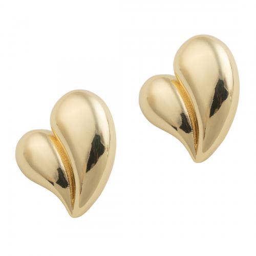 Brass Stud Earring Heart high quality plated fashion jewelry & for woman nickel lead & cadmium free Sold By Pair