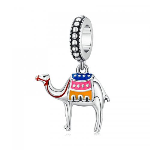 925 Sterling Silver Pendant Camel DIY & enamel nickel lead & cadmium free Sold By PC