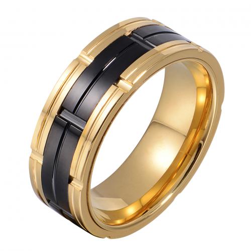 Tungsten Stålring til mænd, Wolfram stål, mode smykker & forskellig størrelse for valg & for mennesket, width 8.03mm, thickness 2.4mm, Solgt af PC