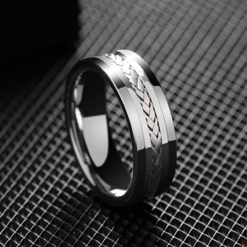 Tungsten stålring för män, Volfram stål, mode smycken & Unisex & olika storlek för val, ursprungliga färgen, width 8.03mm,thickness 2.4mm, Säljs av PC