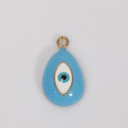 Evil Eye Pendants Zinc Alloy Teardrop gold color plated DIY & enamel nickel lead & cadmium free Approx Sold By Bag