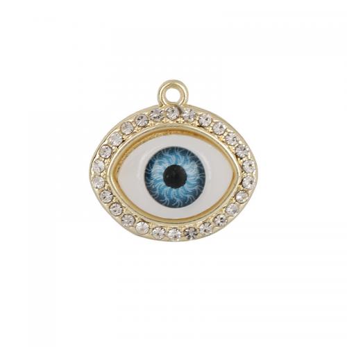 Evil Eye Hangers, Zinc Alloy, Boze oog, gold plated, DIY & verschillende grootte voor keus & glazuur & met strass, meer kleuren voor de keuze, nikkel, lood en cadmium vrij, 10pC's/Bag, Verkocht door Bag