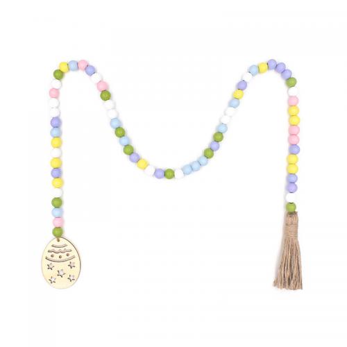 Easter decoration Hemu Beads with Linen multifunctional multi-colored about 1.2 meters long Sold By PC