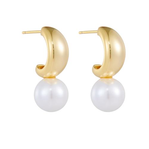 Boucle d'oreille bijoux en argent sterling, argent sterling 925, avec Shell Pearl, Placage, pour femme, plus de couleurs à choisir, Vendu par paire