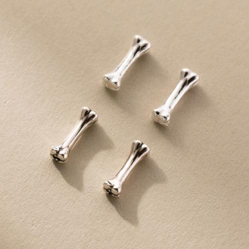 925 Sterling Silver Pärlor, Bone, DIY, fler färger för val, 12x4mm, Hål:Ca 1.3mm, Säljs av PC