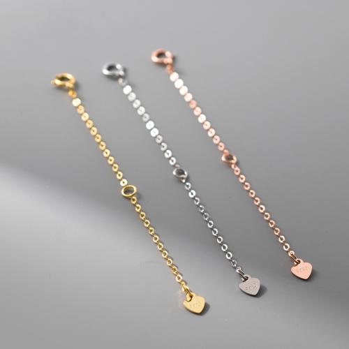 925 Sterling Silver Extender Chain plated DIY Sold By PC