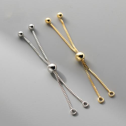 925 Sterling Zilver extender keten, plated, DIY & box ketting, meer kleuren voor de keuze, 55x0.80mm, Verkocht door PC