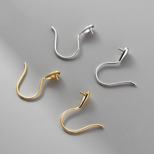 925 Sterling Sølv Hook Earwire, forgyldt, du kan DIY, flere farver til valg, 16.50x3.50mm, Solgt af par