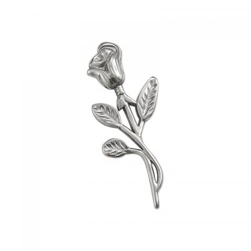 Stainless Steel Flower Pendant 304 Stainless Steel Rose DIY & machine polishing original color nickel lead & cadmium free Sold By PC