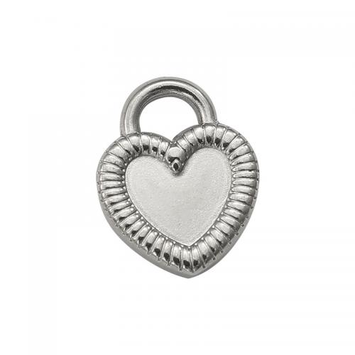 Stainless Steel Heart Pendants 304 Stainless Steel DIY & machine polishing original color nickel lead & cadmium free Sold By PC