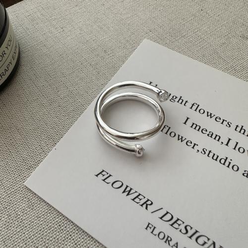 Sterling Silver smycken finger ring, 925 sterling silver, polerad, Justerbar & mode smycken & för kvinna, nickel, bly och kadmium gratis, Storlek:14, Säljs av PC