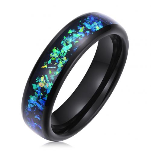 Anillo de acero de tungsteno para hombres, Joyería & diverso tamaño para la opción, Negro, width 6.02mm, thickness 2.4mm, Vendido por UD