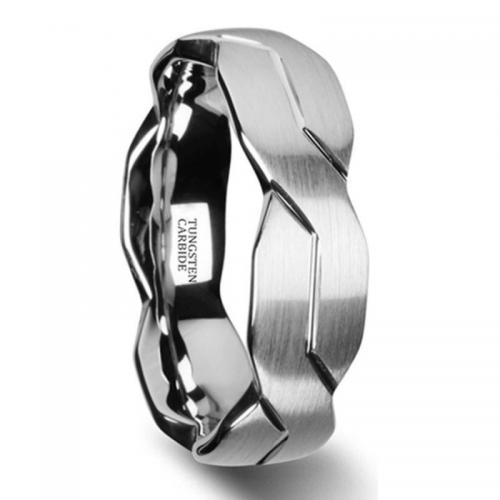 Tungsten stålring för män, Volfram stål, mode smycken & olika storlek för val & för människan, ursprungliga färgen, width 8.03mm, thickness 2.4mm, Säljs av PC