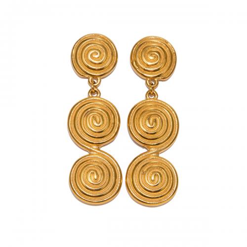 Stainless Steel Drop Earring 304 Stainless Steel 18K gold plated fashion jewelry & for woman golden Sold By Pair