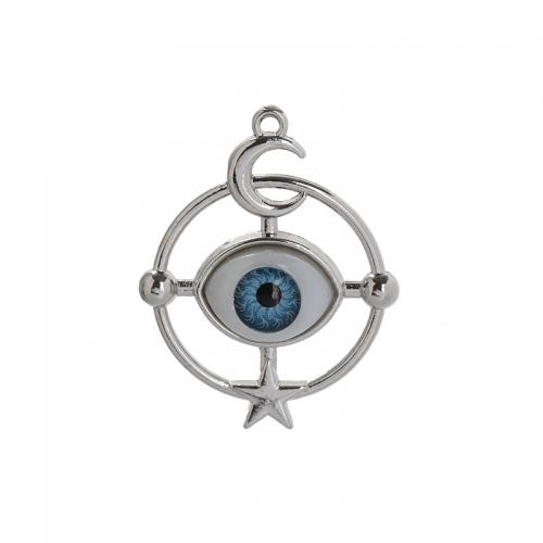 Evil Eye Pendants Zinc Alloy plated & DIY & evil eye pattern nickel lead & cadmium free Sold By Bag