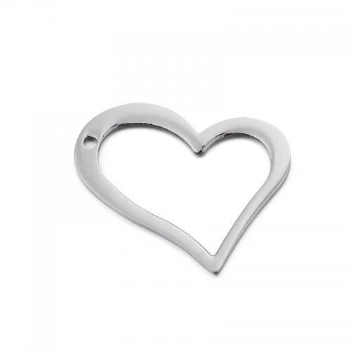 Stainless Steel Heart Pendants 304 Stainless Steel DIY original color Sold By PC