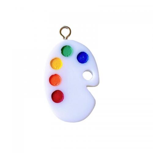 Resina-Pendant, resina, Pane, placcato, DIY, colori misti, 27x17mm, 100PC/borsa, Venduto da borsa