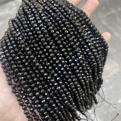 Natural Black Agate Beads Round DIY black Sold By Strand