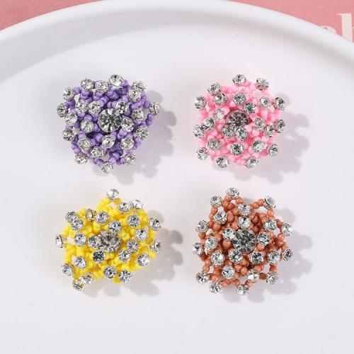 Haaraccessoires DIY bevindingen, Acryl, Bloem, met strass, meer kleuren voor de keuze, 27mm, Verkocht door PC