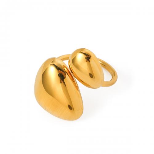 Anillo de dedo de acero inoxidable, acero inoxidable 304, 18K chapado en oro, Joyería & para mujer, libre de níquel, plomo & cadmio, Inner Diameter:1.91cm,wide:2.84cm, Vendido por Par