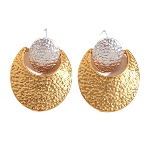 Stainless Steel Stud Earrings 316L Stainless Steel Vacuum Ion Plating for woman golden Sold By Pair