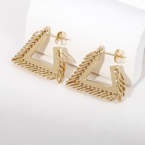 Brass Stud Earring plated for woman golden Sold By Pair