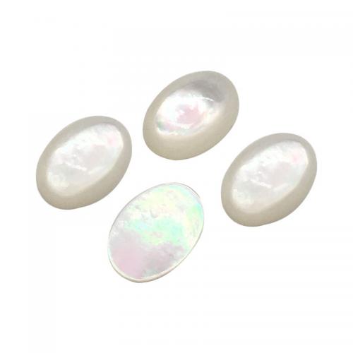 Muschel Cabochons, Weiße Lippenschale, oval, poliert, DIY & verschiedene Größen vorhanden, verkauft von PC