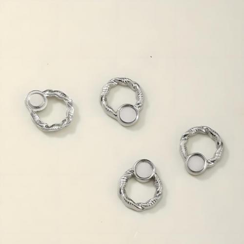 Roestvrij staal Earring bericht, 304 roestvrij staal, Donut, DIY & machine polijsten & hol, oorspronkelijke kleur, nikkel, lood en cadmium vrij, 8.20x9.70x1.20mm, Verkocht door PC