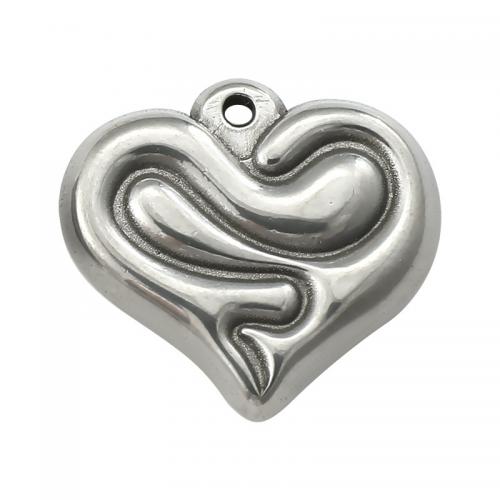 Stainless Steel Heart Pendants 304 Stainless Steel DIY & machine polishing original color nickel lead & cadmium free Sold By PC