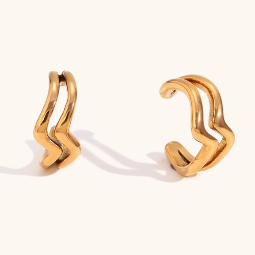 Pendientes Ear Cuff, acero inoxidable 316L, chapado, Joyería & para mujer, más colores para la opción, libre de níquel, plomo & cadmio, 14x7.70mm, Vendido por Par