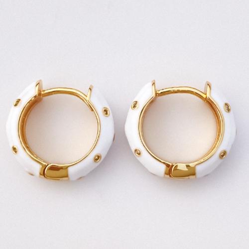 Brass Leverback Earring 18K gold plated fashion jewelry & for woman & enamel nickel lead & cadmium free Sold By Pair