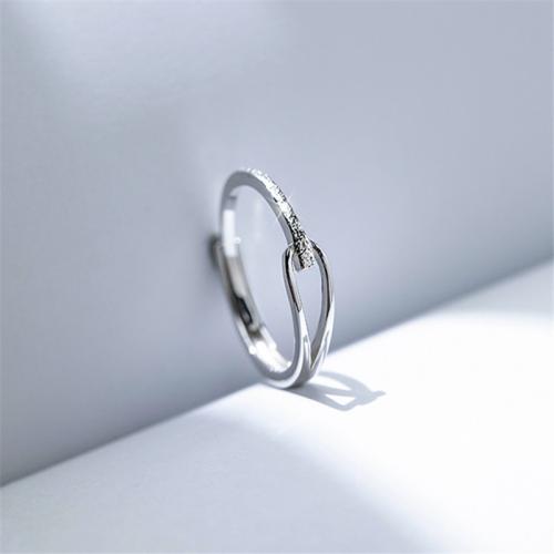 Sterling Silver Nakit Finger Ring, 925 Sterling Silver, modni nakit & za žene, nikal, olovo i kadmij besplatno, 3mm, Prodano By PC