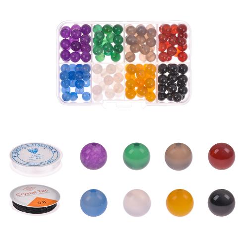 DIY Jewelry Supplies Agate with Plastic Box & Crystal Thread mixed colors x mm Sold By Box