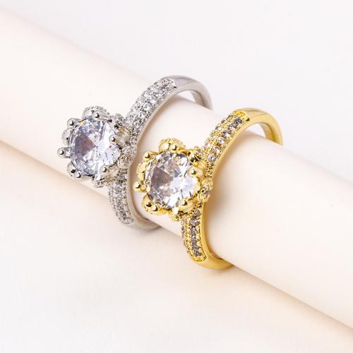 Cubic Zirconia Micro Pave Brass Ring plated micro pave cubic zirconia & for woman Sold By PC