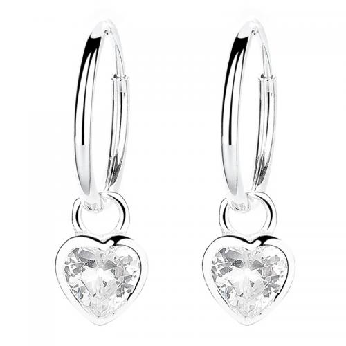 Cubic Zirconia micro pavimenta Sterling Silver Earring, 925 argento sterlina, placcato, Micro spianare cubic zirconia & per la donna, nessuno, 19.40x6mm, Venduto da coppia