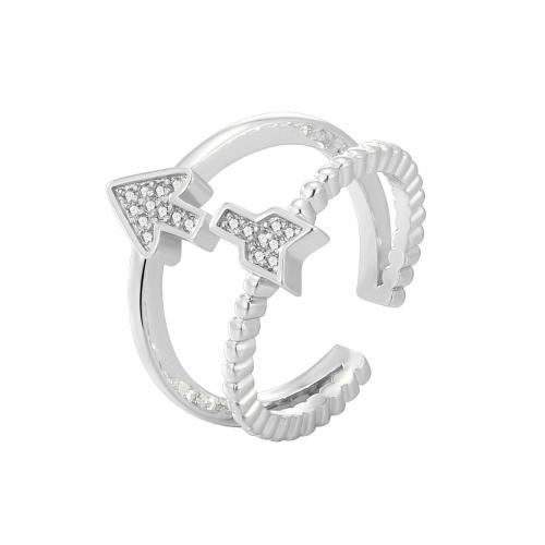 Cúbicos Circonia Micro Pave anillo de latón, metal, chapado, micro arcilla de zirconia cúbica & para mujer, más colores para la opción, Vendido por UD