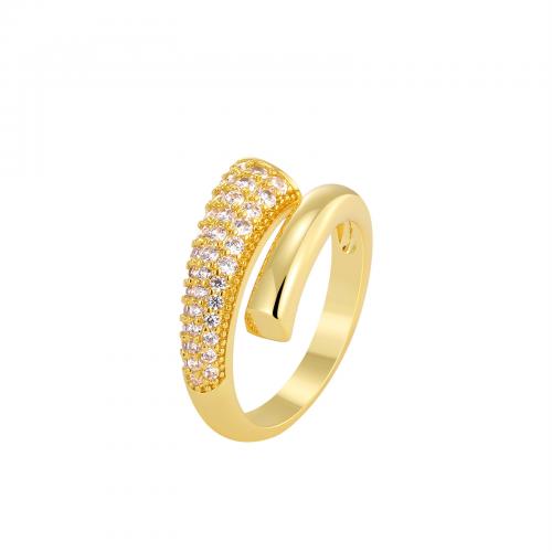 Cúbicos Circonia Micro Pave anillo de latón, metal, chapado, micro arcilla de zirconia cúbica & para mujer, más colores para la opción, Vendido por UD